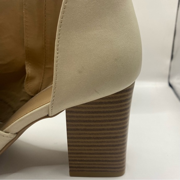 Qupid Peep Toe D Orsay Chunky Stacked Heel Booties Size 8.5 - Picture 6 of 16